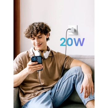  Szybka ładowarka sieciowa GaN 1x USB-C 20W PD Nexode Mini biała - zdj. dodatkowe 7