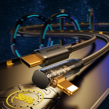  Kątowy Kabel iPhone Lightning - USB-C do szybkiego ładowania 20W 1.2m czarny - zdj. dodatkowe 3