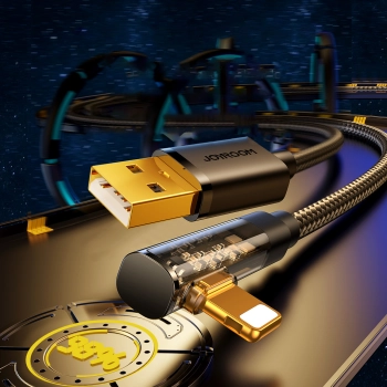  Kątowy kabel iPhone Lightning - USB do ładowania i transferu danych 2.4A 1.2m czarny - zdj. dodatkowe 2