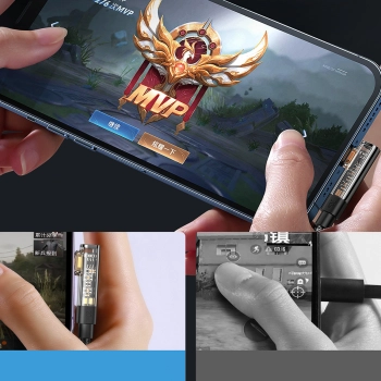  Kątowy kabel iPhone Lightning - USB do ładowania i transferu danych 2.4A 1.2m czarny - zdj. dodatkowe 3