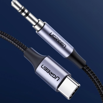  Kabel przewód audio w oplocie USB-C - mini jack 3.5mm 1m szary - zdj. dodatkowe 6