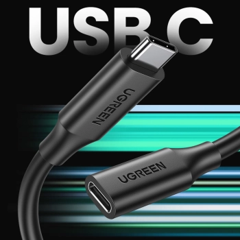  Przedłużacz kabla przewodu USB-C 100W 10Gb/s 1m czarny - zdj. dodatkowe 1