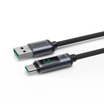  Kabel przewód z wyświetlaczem LED USB-C - USB-A 66W 1.2m czarny - zdj. dodatkowe 8