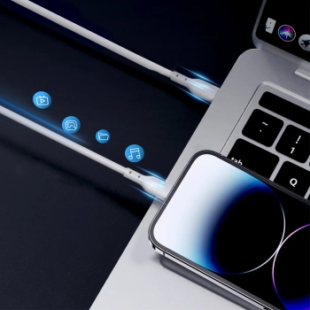  Kabel do iPhone ze wskaźnikiem LED USB-C - Lightning 20W 2m biały - zdj. dodatkowe 6