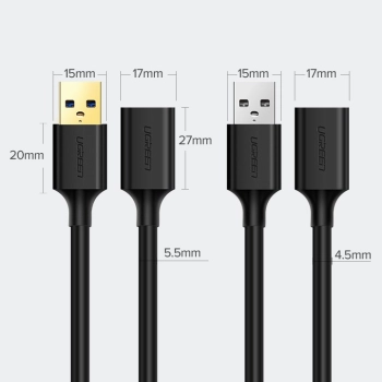  Przedłużacz kabla przewodu USB 3.0 1m czarny - zdj. dodatkowe 10
