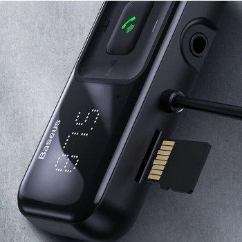  Transmiter FM bezprzewodowy Bluetooth z ładowarką S-16 Overseas edition czarny - zdj. dodatkowe 7