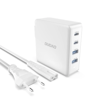  Szybka i mocna ładowarka sieciowa GaN 2x USB-C 2x USB 100W biała - zdj. dodatkowe 3