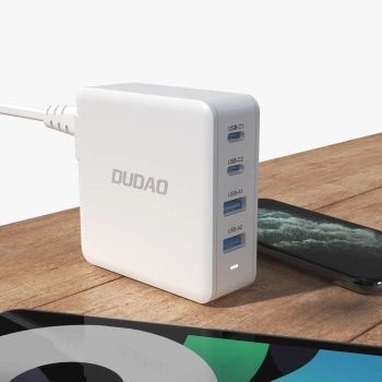  Szybka i mocna ładowarka sieciowa GaN 2x USB-C 2x USB 100W biała - zdj. dodatkowe 5