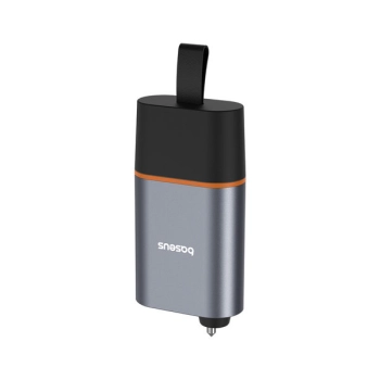  3w1 Młotek bezpieczeństwa do auta nóż do pasów samochodowych i latarka SharpTool czarny - zdj. dodatkowe 7