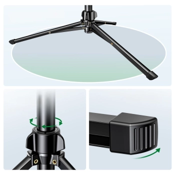  Selfie stick ze stojakiem i pilotem Bluetooth długi kijek do selfie 1.8m czarny - zdj. dodatkowe 9