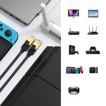  Kabel sieciowy patchcord STP RJ45 Cat 7 5m czarny - zdj. dodatkowe 5