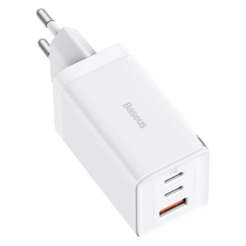  Szybka ładowarka sieciowa GaN 2x USB-C USB 65W + kabel USB-C biała - zdj. dodatkowe 1
