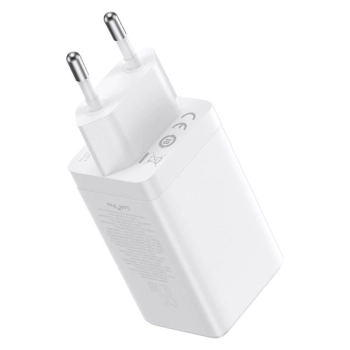  Szybka ładowarka sieciowa GaN 2x USB-C USB 65W + kabel USB-C biała - zdj. dodatkowe 2