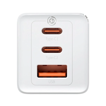  Szybka ładowarka sieciowa GaN 2x USB-C USB 65W + kabel USB-C biała - zdj. dodatkowe 3