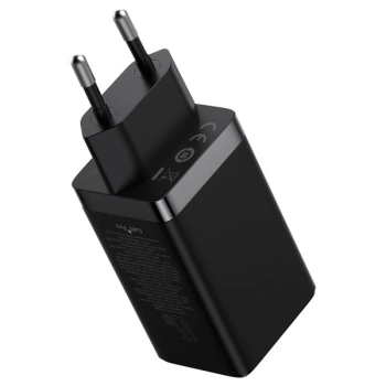  Szybka ładowarka sieciowa GaN 2x USB-C USB 65W + kabel USB-C czarna - zdj. dodatkowe 2