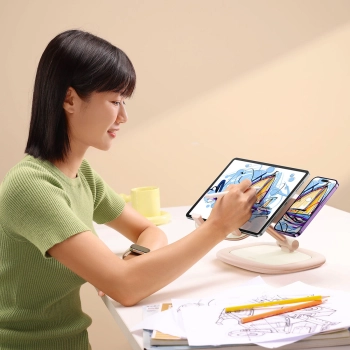  Regulowany stojak podstawka na tablet i telefon Seashell Series różowy - zdj. dodatkowe 10