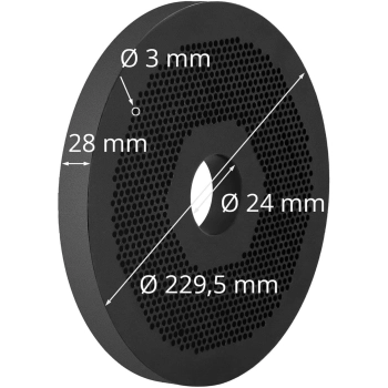  Matryca sitko do pelletu peleciarki WIE-PM-2000 śr. 229.5 mm x 28 mm otwory 3 mm - zdj. dodatkowe 4