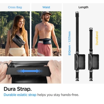  2w1 Zestaw wodoodporny saszetka nerka 22x15cm + etui na telefon czarny - zdj. dodatkowe 9