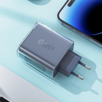  Ładowarka sieciowa GaN 65W 3 porty 1x USB 2x USB-C zielona - zdj. dodatkowe 6