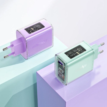  Ładowarka sieciowa GaN 65W 3 porty 1x USB 2x USB-C zielona - zdj. dodatkowe 7