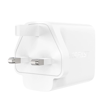  Ładowarka sieciowa wtyczka angielska UK GaN 65W 1x USB 2x USB-C PD biała - zdj. dodatkowe 1