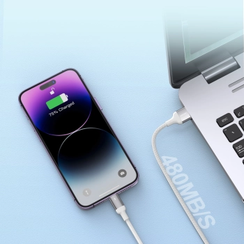  Kabel przewód do iPhone A10 Series USB - Lightning 2.4A 1.2m biały - zdj. dodatkowe 9