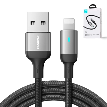 Kabel przewód do iPhone A10 Series USB - Lightning 2.4A 1.2m czarny - zdj. dodatkowe 3