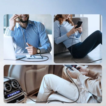  Kabel przewód Light-Speed Series USB-A - USB-C szybki transfer 100W 1.2m czarny - zdj. dodatkowe 7