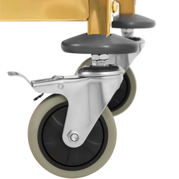  Wózek kelnerski cateringowy do serwowania 3 półki 69 x 40 cm do 240 kg - złoty - zdj. dodatkowe 1