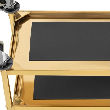  Wózek kelnerski cateringowy do serwowania 3 półki 69 x 40 cm do 240 kg - złoty - zdj. dodatkowe 3