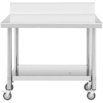  Stół blat roboczy przyścienny z rantem na kółkach 1 półka 100 x 60 cm do 155 kg - zdj. dodatkowe 1