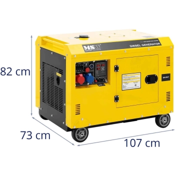  Agregat generator prądotwórczy diesel na kółkach 240/400 V 8500 W 10 kVA 30 l - zdj. dodatkowe 8