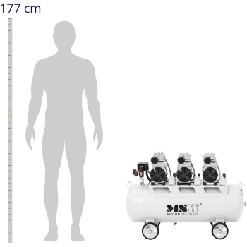  Kompresor bezolejowy sprężarka powietrza 65 litrów 4-7 bar 3x750 W - zdj. dodatkowe 2
