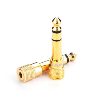 Adapter przejściówka z 3.5 mm mini jack na 6.3 mm jack złoty - zdj. dodatkowe 1