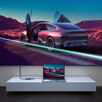  6w1 wielofunkcyjny HUB USB-C - 2x USB HDMI 4K czytnik kart SD i TF USB-C PD 100W szary - zdj. dodatkowe 3