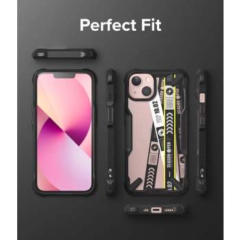  Etui pancerny pokrowiec z ramką iPhone 13 mini Fusion X Design Ticket band czarny - zdj. dodatkowe 2