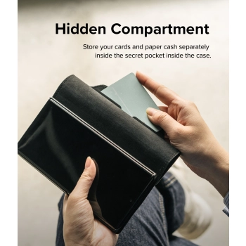  Skórzane etui pokrowiec z klapką do Galaxy S22+ Folio Signature czarny - zdj. dodatkowe 9