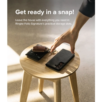  Skórzane etui pokrowiec z klapką do Galaxy S22+ Folio Signature czarny - zdj. dodatkowe 7