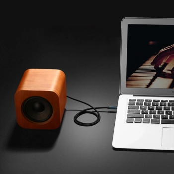  Kabel przewód kątowy audio 2x mini jack 3.5mm 0.5m niebieski - zdj. dodatkowe 3