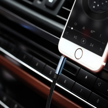  Kabel przewód kątowy audio 2x mini jack 3.5mm 0.5m niebieski - zdj. dodatkowe 5