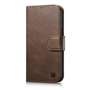  2w1 etui skórzany pokrowiec z klapką iPhone 14 Plus Anti-RFID Oil Wax Wallet Case ciemno-brązowy - zdj. dodatkowe 1