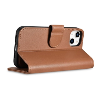  2w1 etui skórzany pokrowiec z klapką iPhone 14 Anti-RFID Wallet Case brązowy - zdj. dodatkowe 7