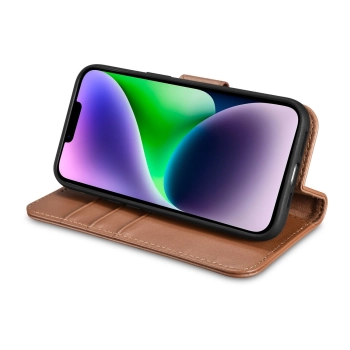  2w1 etui skórzany pokrowiec z klapką iPhone 14 Anti-RFID Wallet Case brązowy - zdj. dodatkowe 8