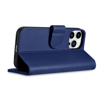  2w1 etui skórzany pokrowiec z klapką iPhone 14 Pro Anti-RFID Wallet Case niebieski - zdj. dodatkowe 7