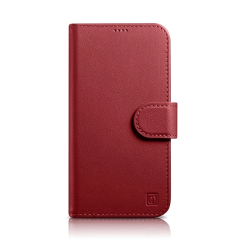  2w1 etui skórzany pokrowiec z klapką iPhone 14 Plus Anti-RFID Wallet Case czerwony - zdj. dodatkowe 1
