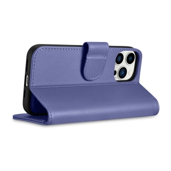  2w1 etui skórzany pokrowiec z klapką iPhone 14 Pro Max Anti-RFID Wallet Case jasnofioletowy - zdj. dodatkowe 7