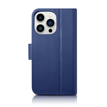  2w1 etui skórzany pokrowiec z klapką iPhone 14 Pro Max Anti-RFID Wallet Case niebieski - zdj. dodatkowe 2