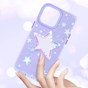  Etui pokrowiec w gwiazdki iPhone 14 Plus Heart Star Series PURPLE STAR - zdj. dodatkowe 4