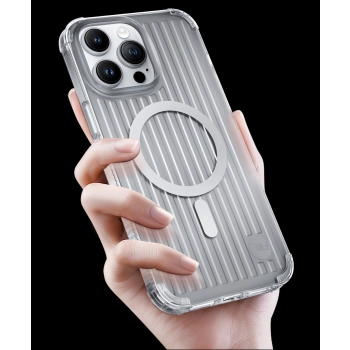  Magnetyczne etui iPhone 14 MagSafe PQY Go Out Series srebrne - zdj. dodatkowe 5