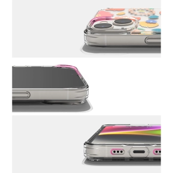  Pancerne etui pokrowiec z żelową ramką iPhone 14 Plus Fusion Design Floral przezroczysty - zdj. dodatkowe 9